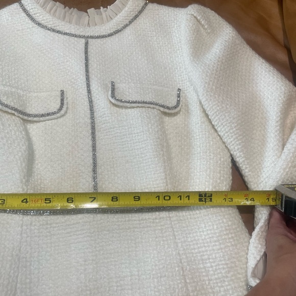 LUXE TWEED Long Sleeve RHINESTONE Dress - Picture 7 of 9